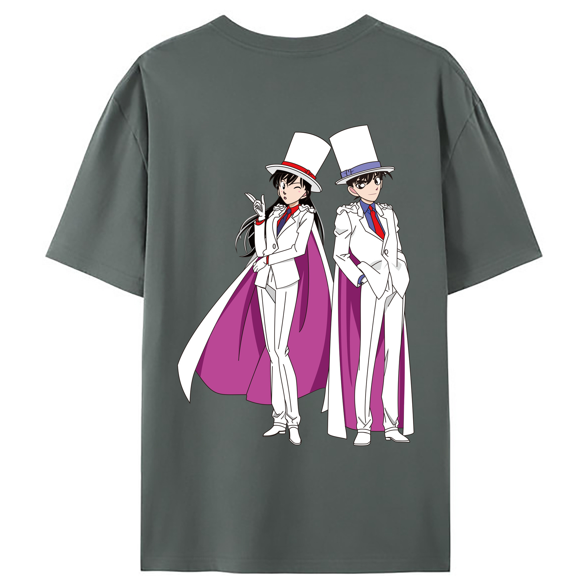 （画像用） 名探偵コナン くろば かいと Detective Conan Kuroba Kaito 綿100％ メンズ半袖Tシャツ（バックプリント） 通気性